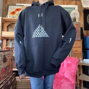 Black Geometric Triangle Graphic Streetwear Pullover Hoodie Sweatshirt